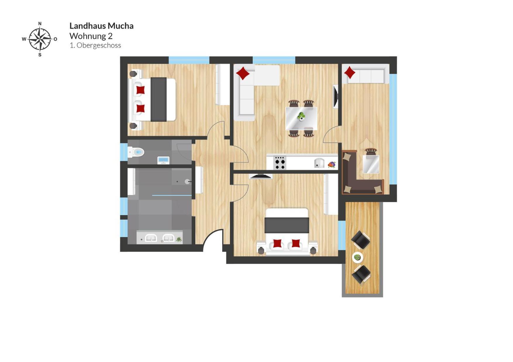 Landhaus Mucha - Ferienwohnungen - Naturpark Partner Болстерланг Екстериор снимка